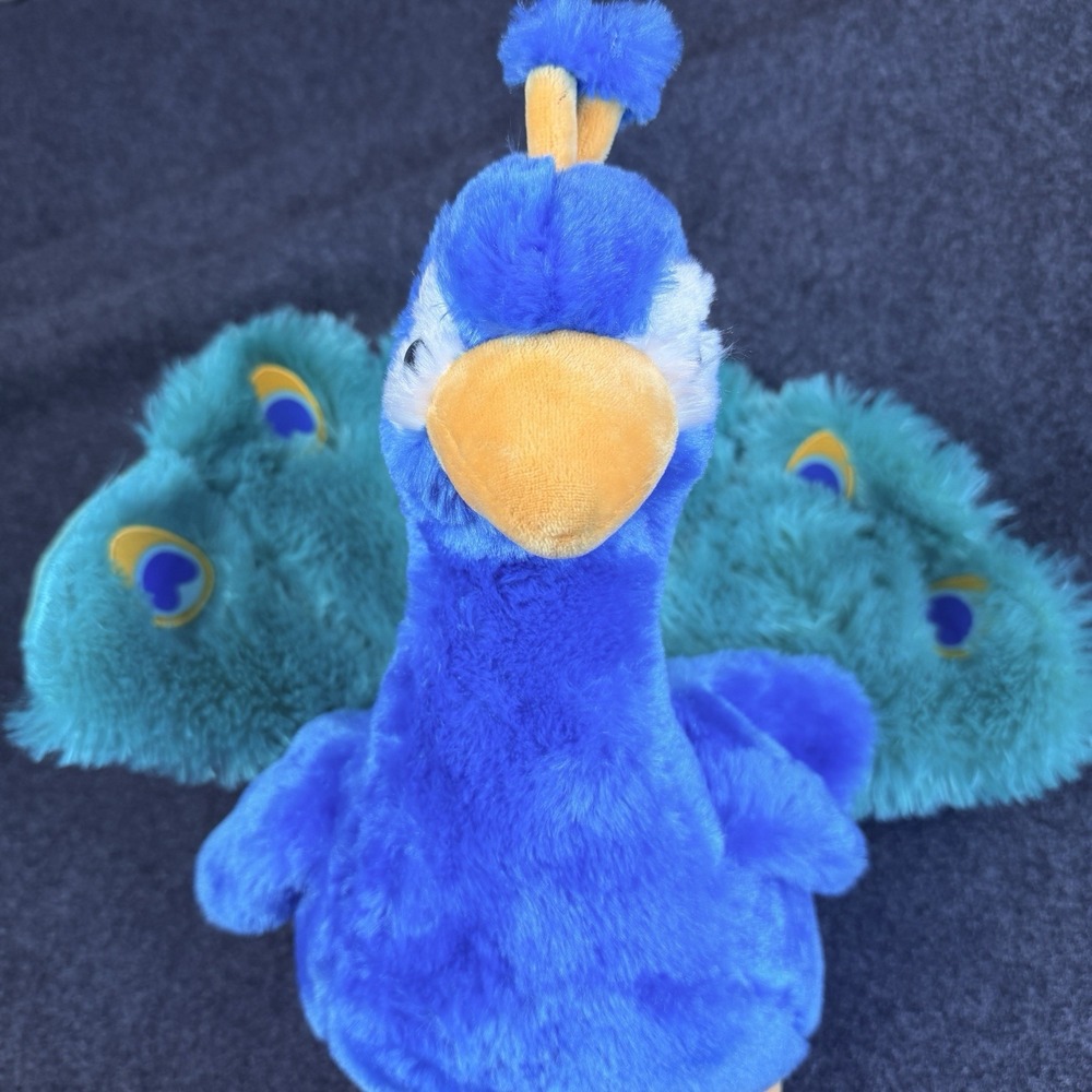 Build-A-Bear Blue Peacock‎ Plush Stuffed Animal Colorful Tail